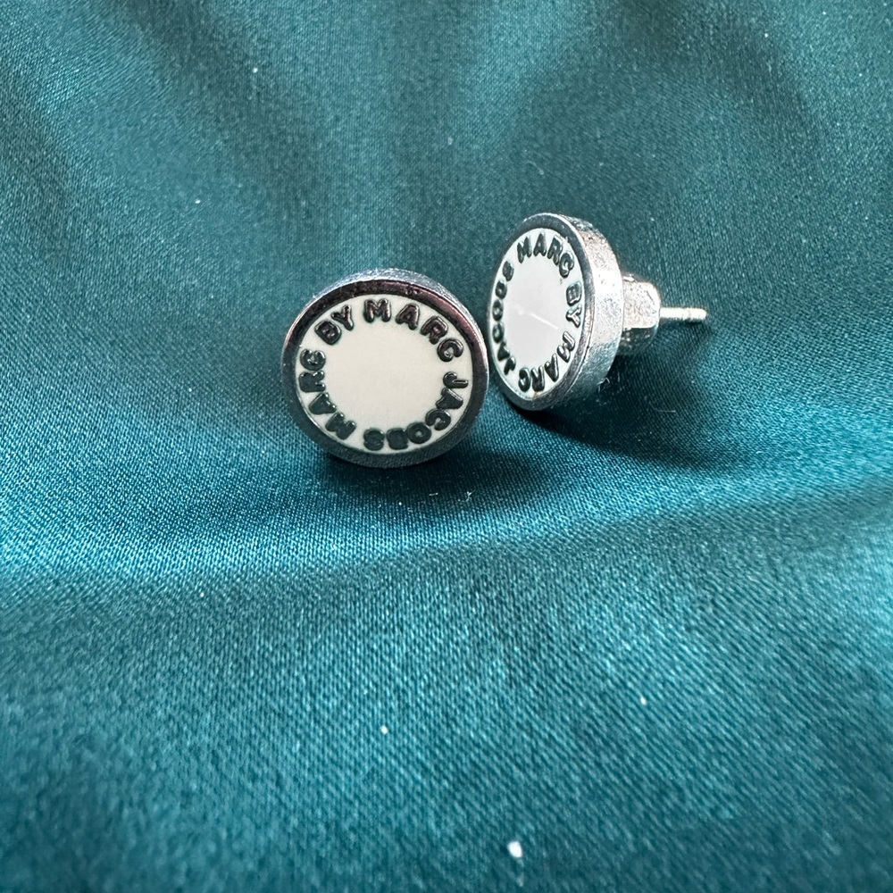 White Marc stud earrings